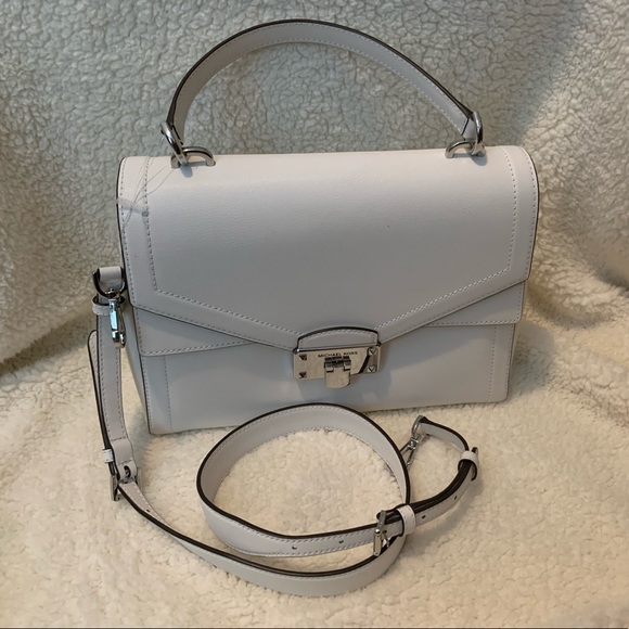 🎉HP🎉MICHAEL KORS LARGE KINSLEY CROSSBODY HANDBAG WHITE NWT! - Picture 1 of 8